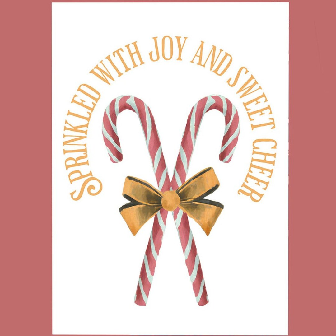 Printable Candy Cane Joy and Sweet Cheer Holiday Card Etsy