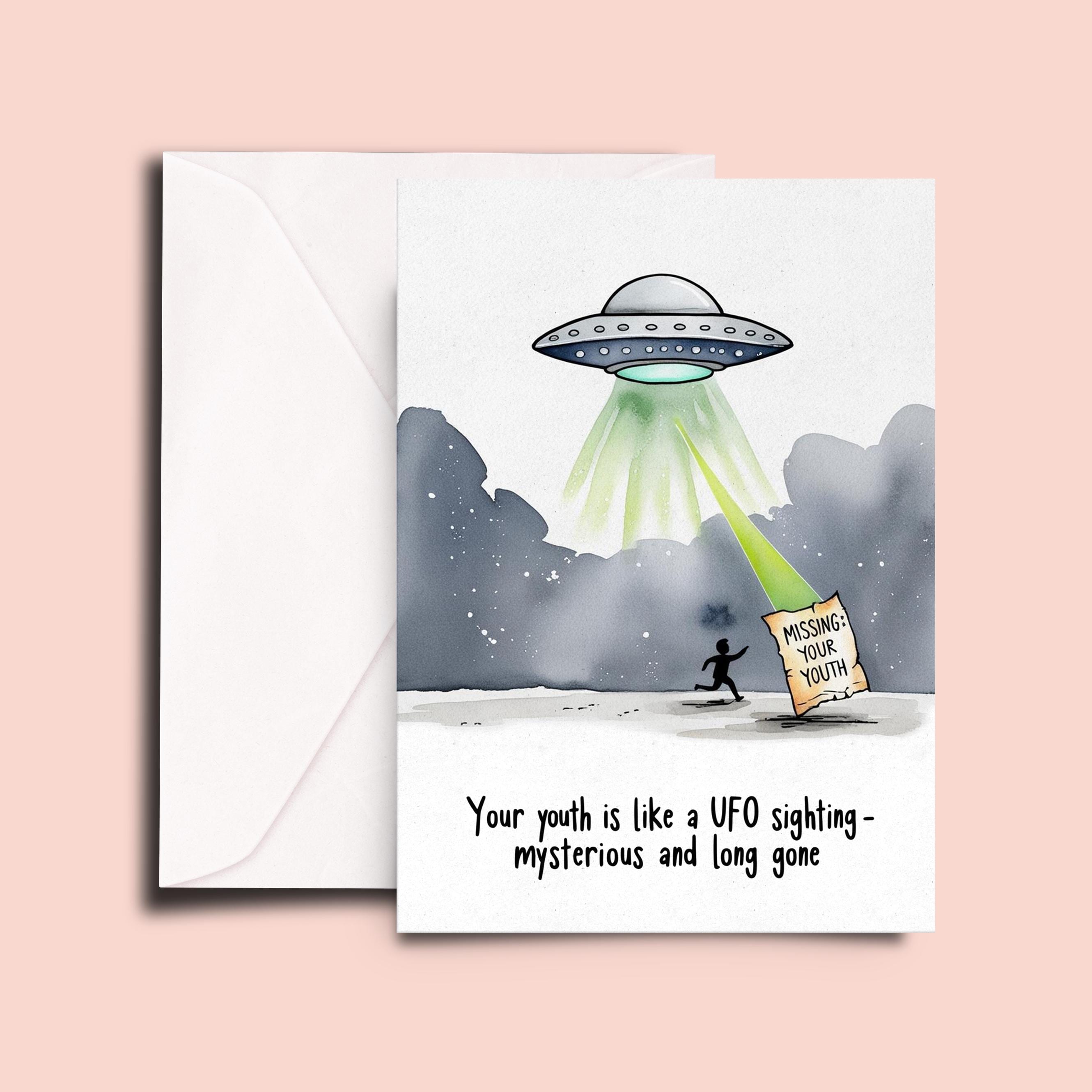 Funny Alien Abduction Birthday Card, Sci-fi Humor - Etsy