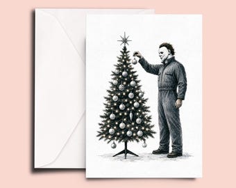 Spooky Holiday Card – Unique Horror Themed Christmas Design - Funny Holiday Card