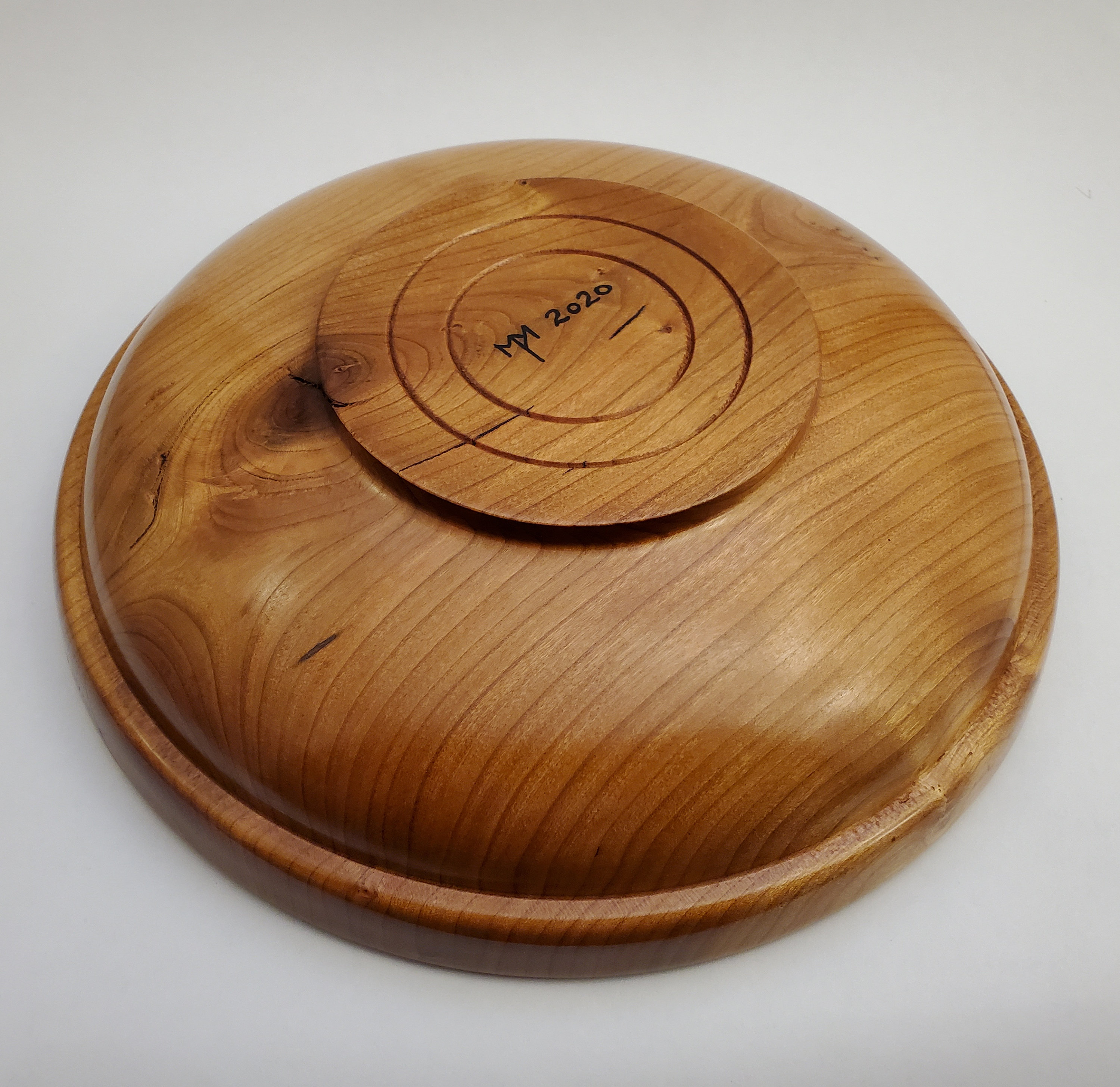 Handmade Wood Turned Cherry Bowl With Turquoise Inlay. Wooden Etsy UK