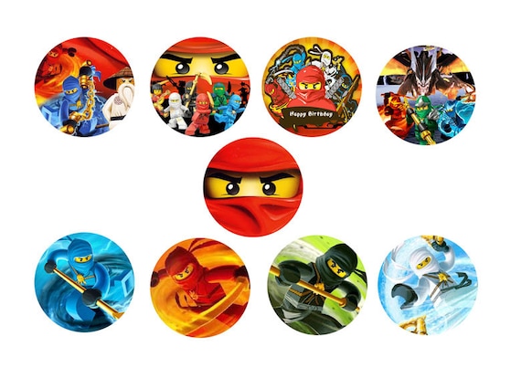 30 x ninjago ninja rice wafer paper cupcake toppers 4 cm etsy