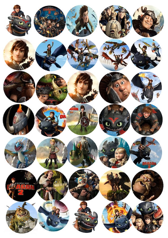 30x How to train your dragon cupcake toppers edible wafer