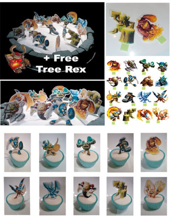 16 Skylanders Edible Cupcake Fairy Cake Toppers Stand Ups Etsy