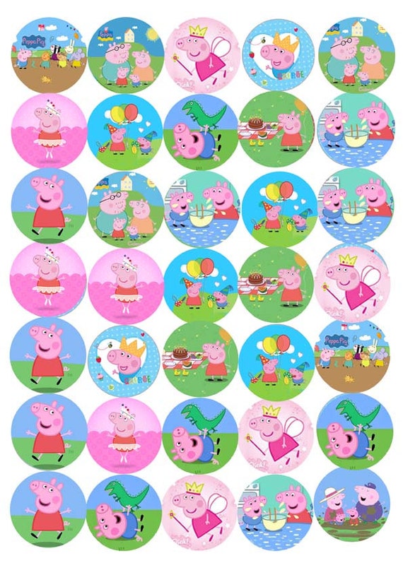 Cake Toppers 30x Peppa Pig Birthday Cupcake Toppers Edible Wafer