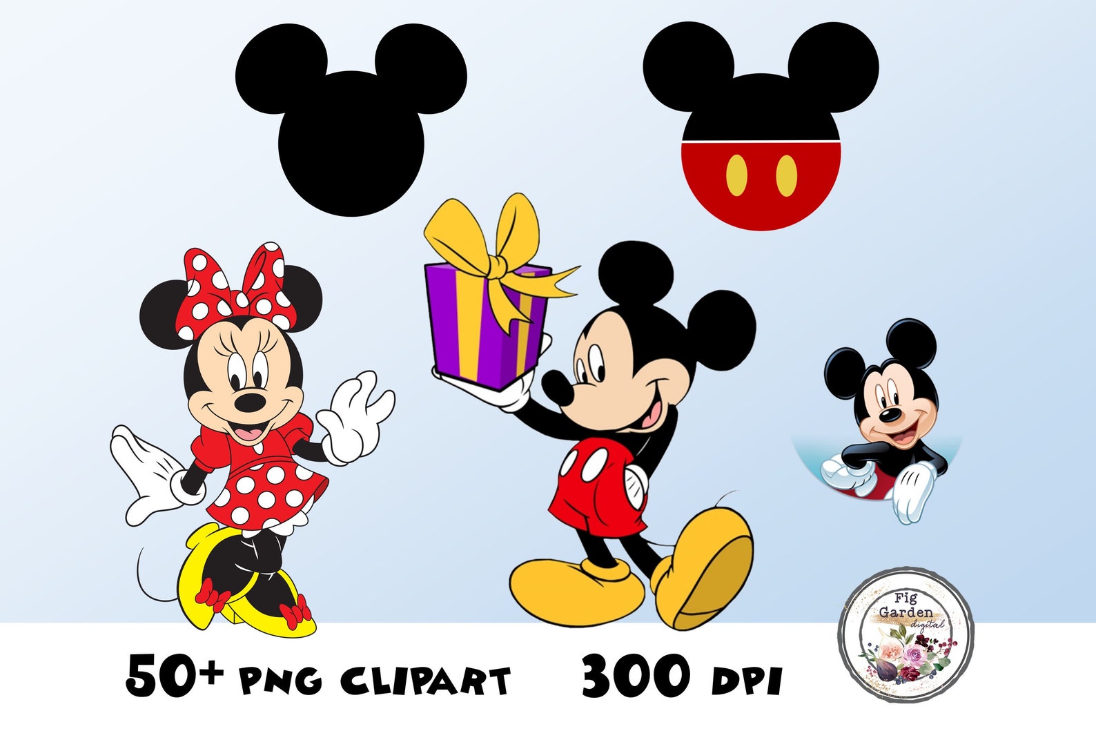 MICKEY MOUSE Instant Digital Download Large Cutouts Birthday - Etsy