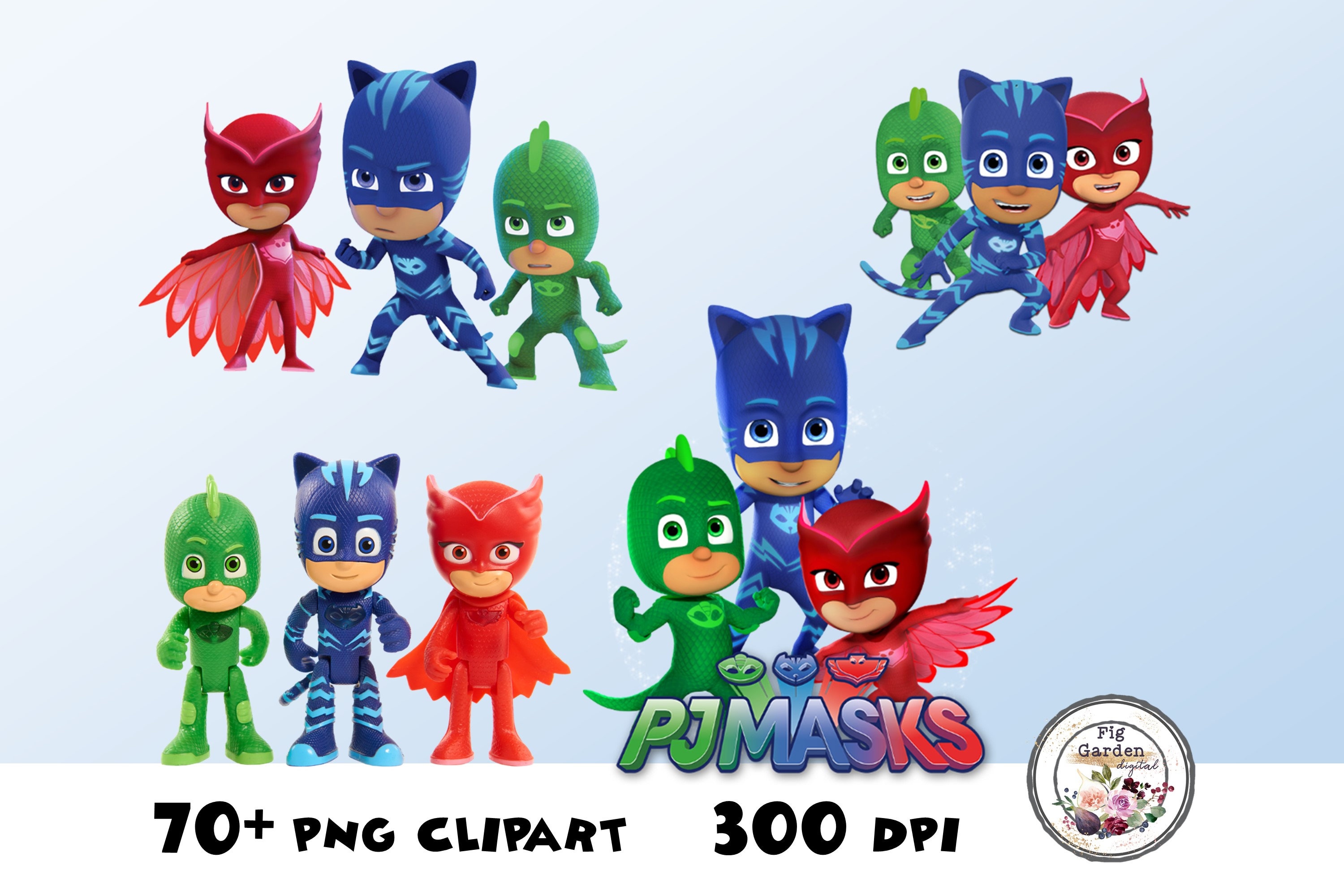 PJ MASKS Clipart PNG Images 300dpi Digital Clip Art Instant | Etsy