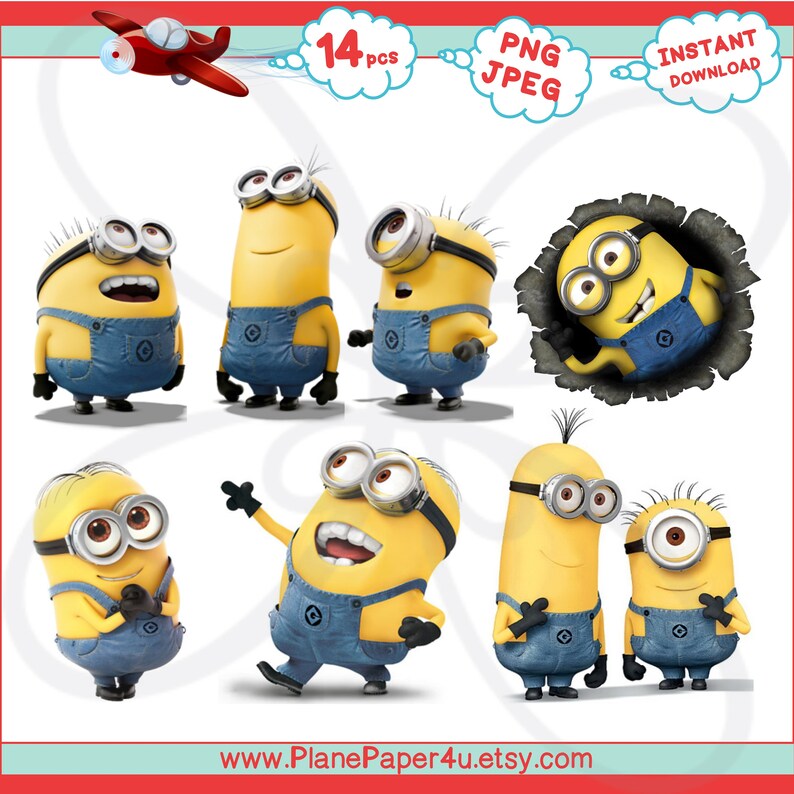 MINIONS Instant Digital Download Large Cutouts Birthday | Etsy