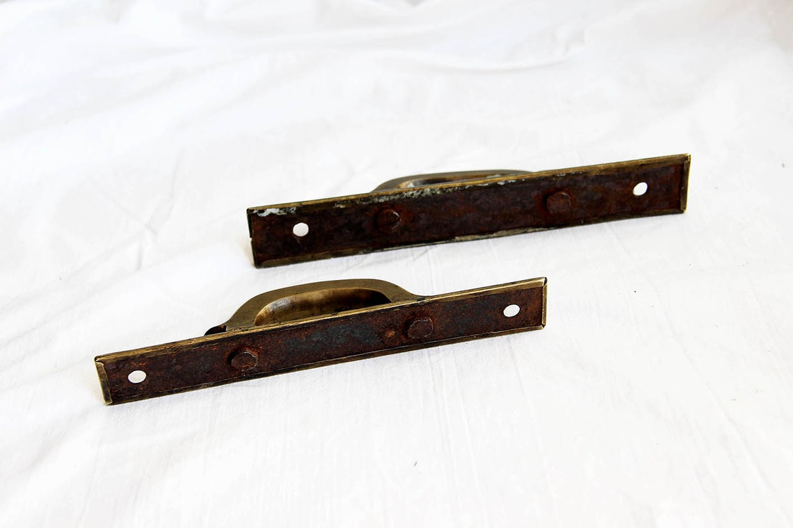 Antique Brass Window Pulls Solid Brass Door Handles Brass Etsy