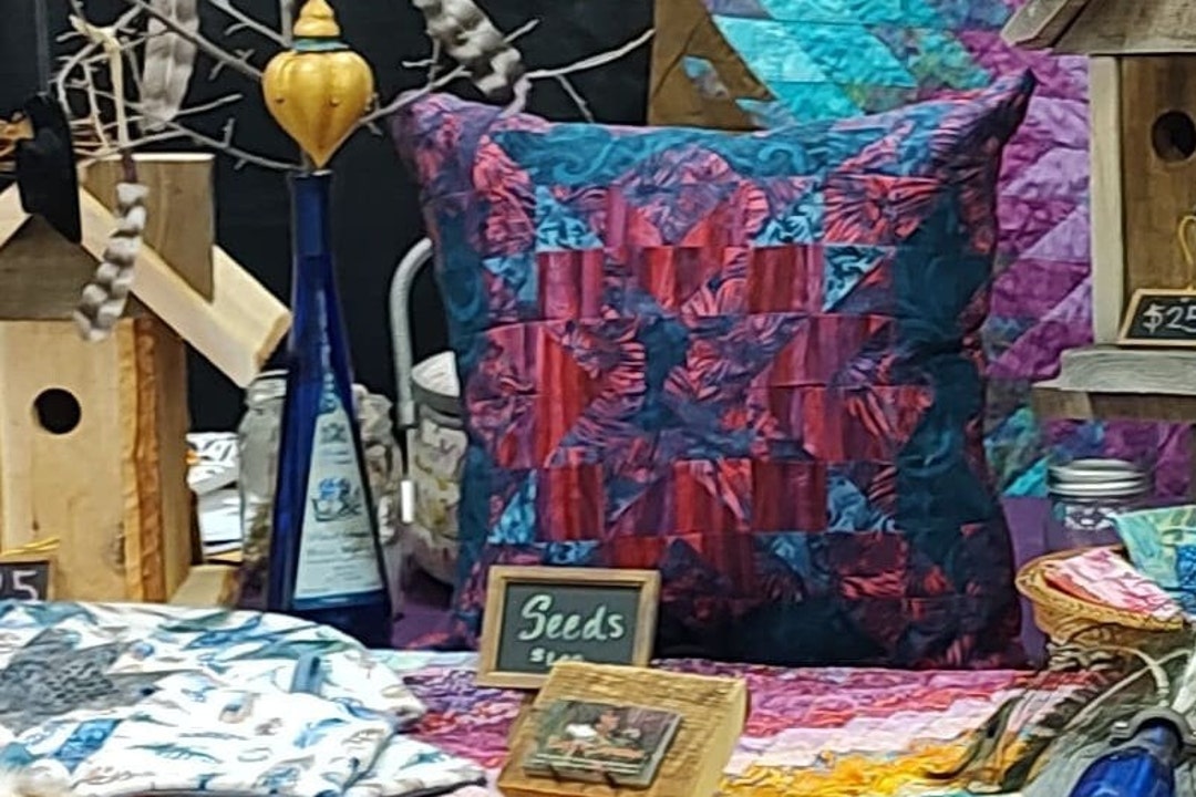 Star Quilt Pillow Set Quilted Pillow Entryway Pillows Batik Etsy