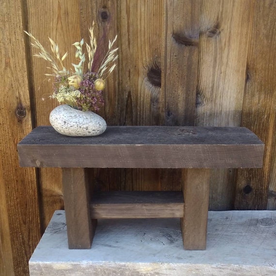 Small Barnwood Bench Wooden Plant Stand Rustic Plant Stand Etsy