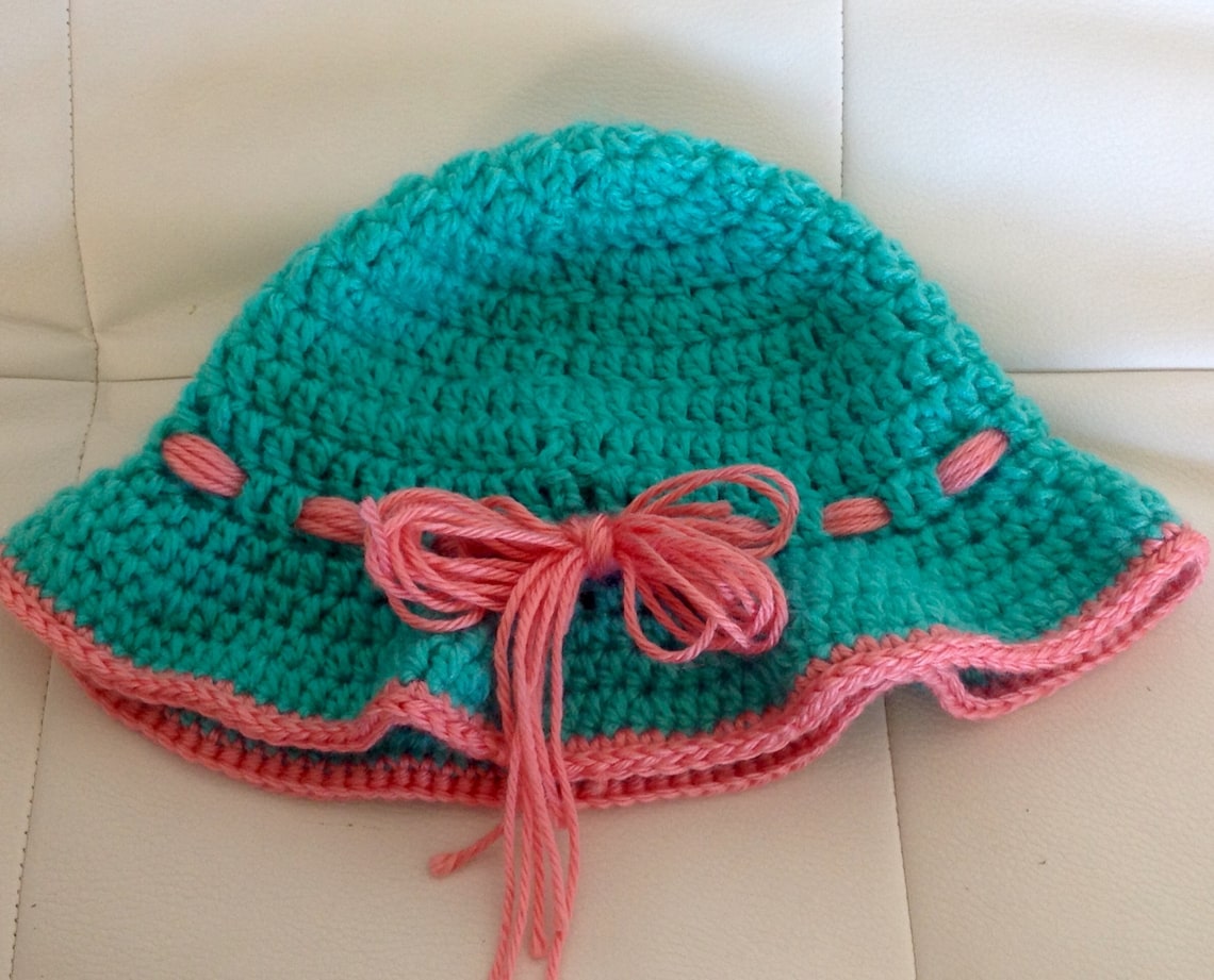 Crochet sun hat baby girl sun hat infant sun hat newborn Etsy