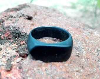 Black wood ring minimalist  ebony wood ring