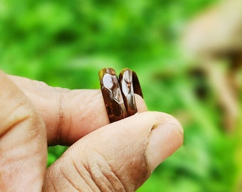 Coconut Shell Couple Rings Handmade Wooden Couple Rings for