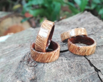 Anillo de fibra de coco, Anillo de cáscara de coco, Anillo de madera, Anillos de boda simples