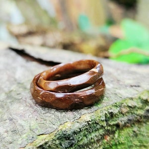 Coconut Shell Couple Rings Handmade , Wooden Couple Rings for Women and Men