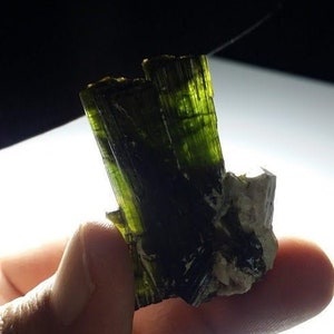Double Terminated Green Tourmaline Crystal Bunch