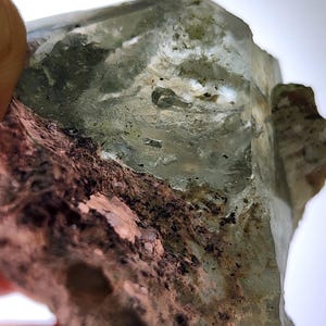 Super Rare Enhydro Aquamarine Crystal with Albite and Muscovite – Afghanistan Mineral Specimen Two Phase inclusions