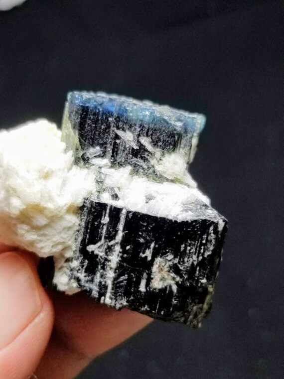 ブルーキャップトルマリンクリスタルとアルバイト - Etsy 日本