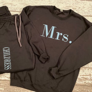 Embroidered Bridal Gift Set, Honeymoon, Mrs. Joggers, Sweatpants, Mrs. Sweatshirt