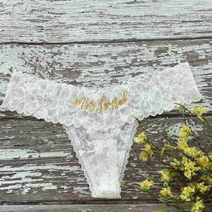Wedding Lace Panties, thong, Bridal Underwear, Custom, Something Borrowed, Something Blue