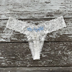 Wedding Lace Panties, thong, Bridal Underwear, Custom, Something Borrowed, Something Blue