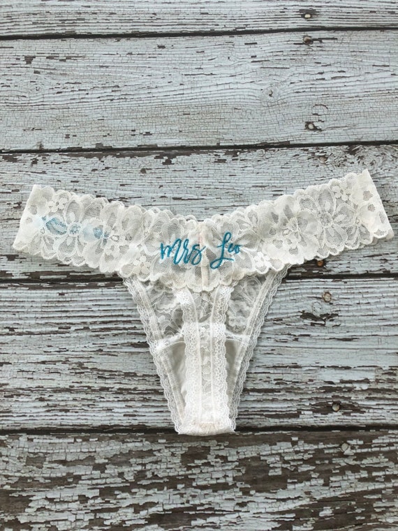 Wedding Lace Panties, Thong, Bridal Underwear, Custom, Something Borrowed,  Something Blue -  Canada