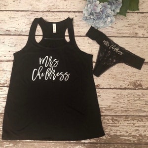 Bridal Set, Bride Shirt, Bride Tank Top, Monogramed Panty