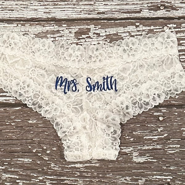 Wedding Lace Cheeky Panty Bridal Underwear, Custom, Something Borrowed, Something Blue