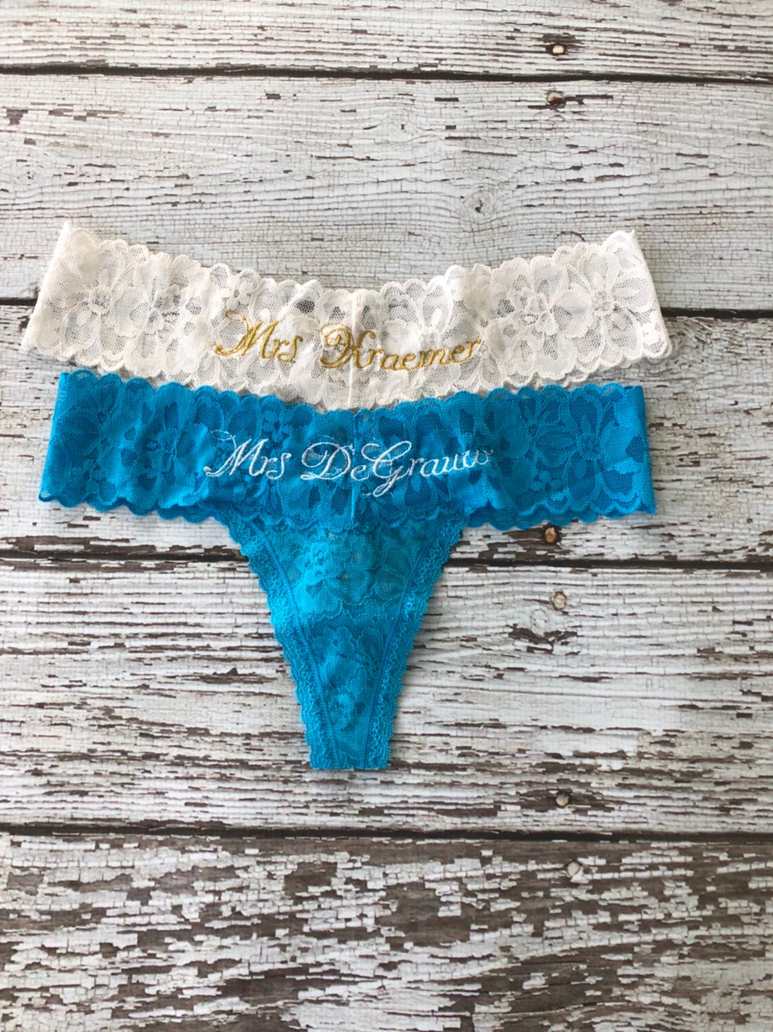 Wedding Lace Panties Thong Bridal Underwear Custom Something