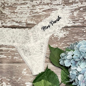 Custom Gifts For Her Bride Panties Lace Wedding Underwear Bridal