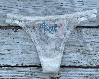 Mrs. Underwear Bridal Lingerie Bride Panties Honeymoon Lace Panties Bridal Shower Gift for Groom Custom Something Borrowed Something Blue