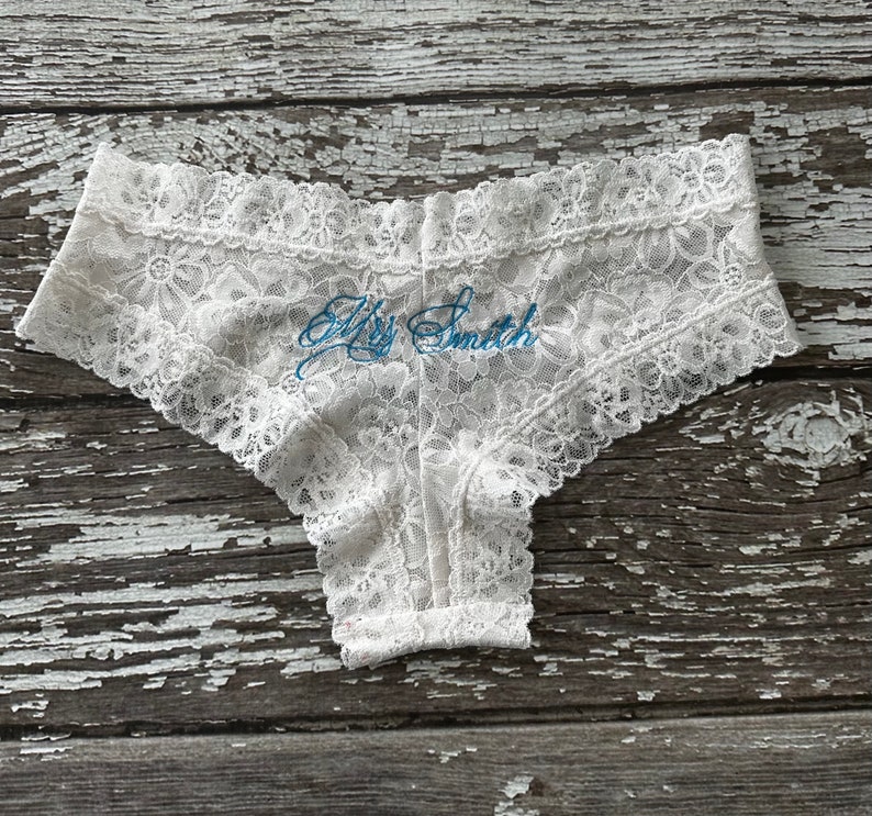Wedding Lace Cheeky Panty Bridal Underwear, Custom, Something Borrowed, Something Blue