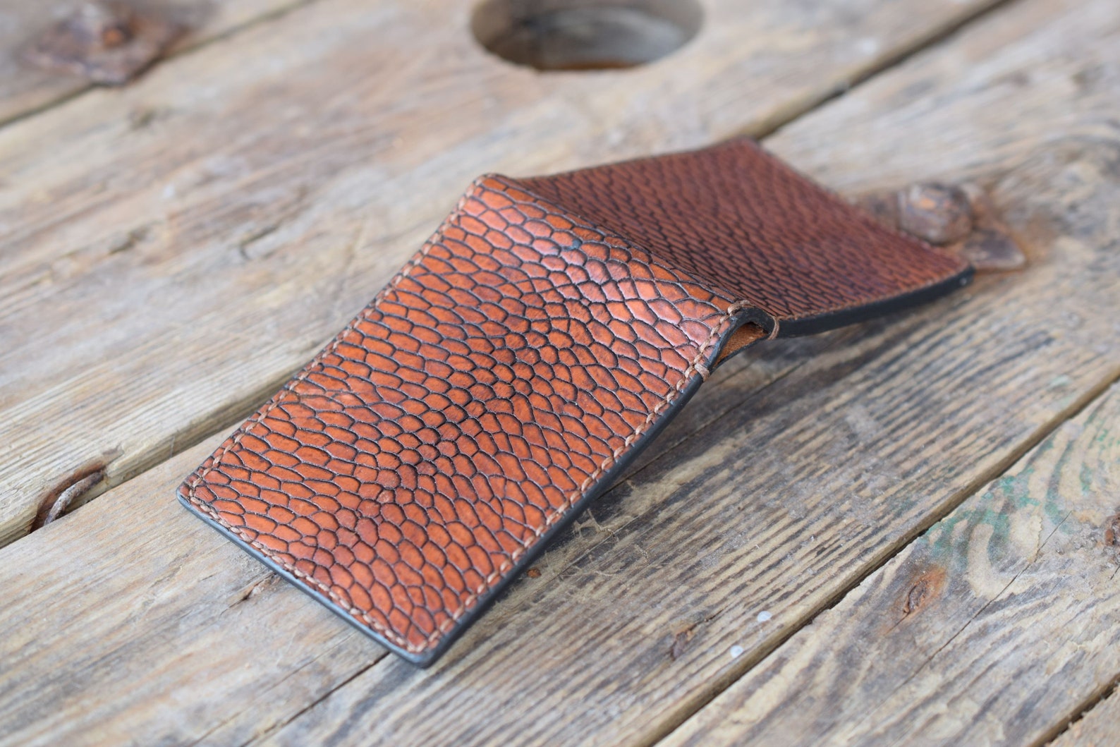 Beaver Tail Wallet/ Leather Wallet/ Mens Wallet/ Gift for Him/ Etsy