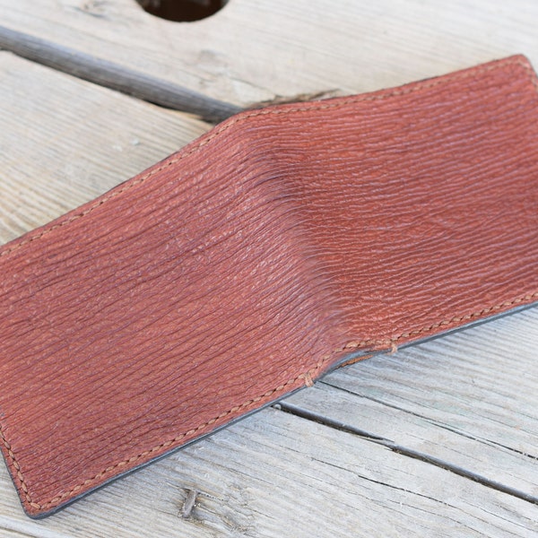 Cognac Shark Leather Wallet with Kangaroo Leather Liner, Perfect gift for him, Handmade Wallet, Kangaroo Wallet, Custom Wallet