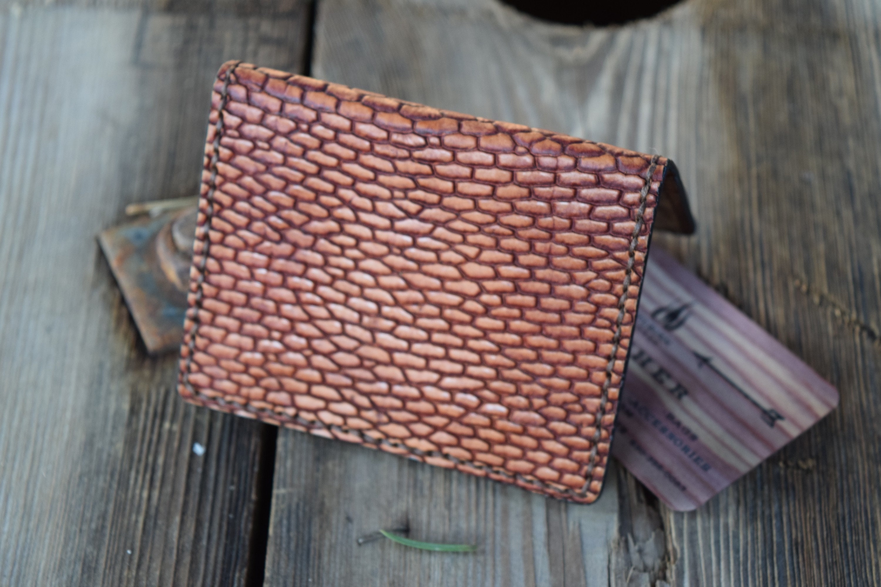 Beaver Tail Wallet/ Leather Wallet/ Mens Wallet/ Gift for Him/ 