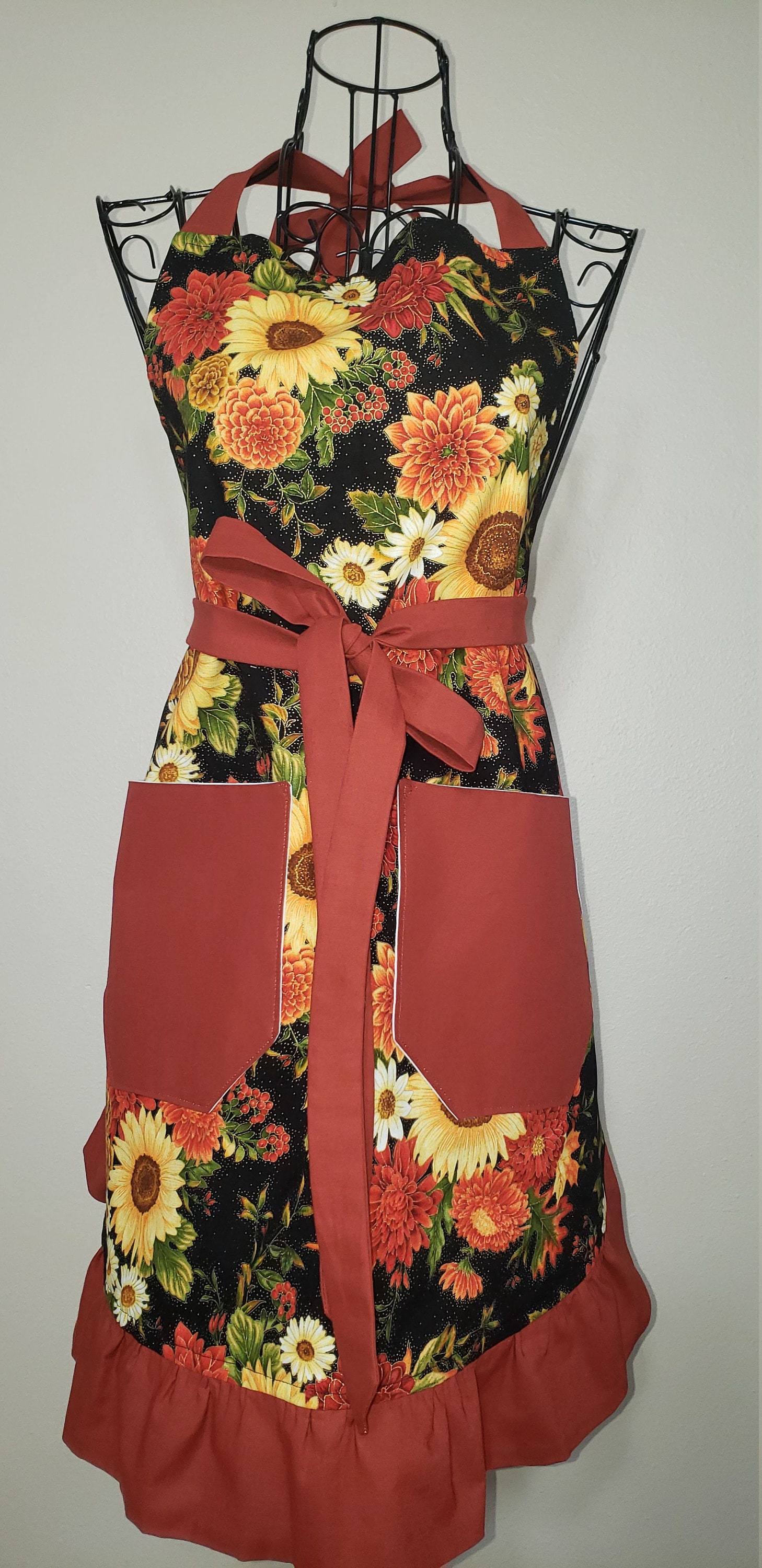 Kitchen Apron - Fall Flowers - Etsy