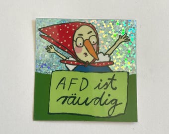 Sticker - AfD is disgusting - Glitter, Democracy, Political, Children's book, Against the right, Statement