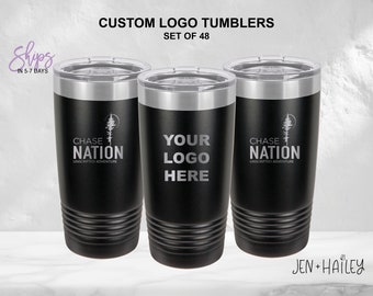 QTY 48 - Custom Logo Drinkware, Bulk Promotional Drinkware, Wholesale Corporate Gift, Bulk Corporate Gift, One or Two Side Custom Drinkware