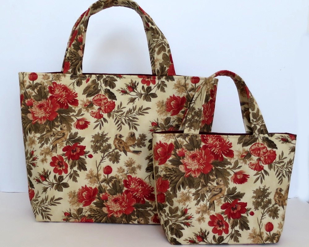 Mummy and Me Bag Set Pretty Floral & Birds Fabric Gift for - Etsy Australia