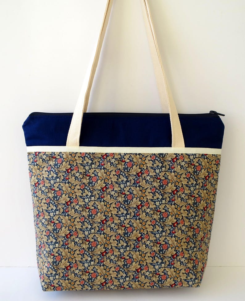 navy floral bag