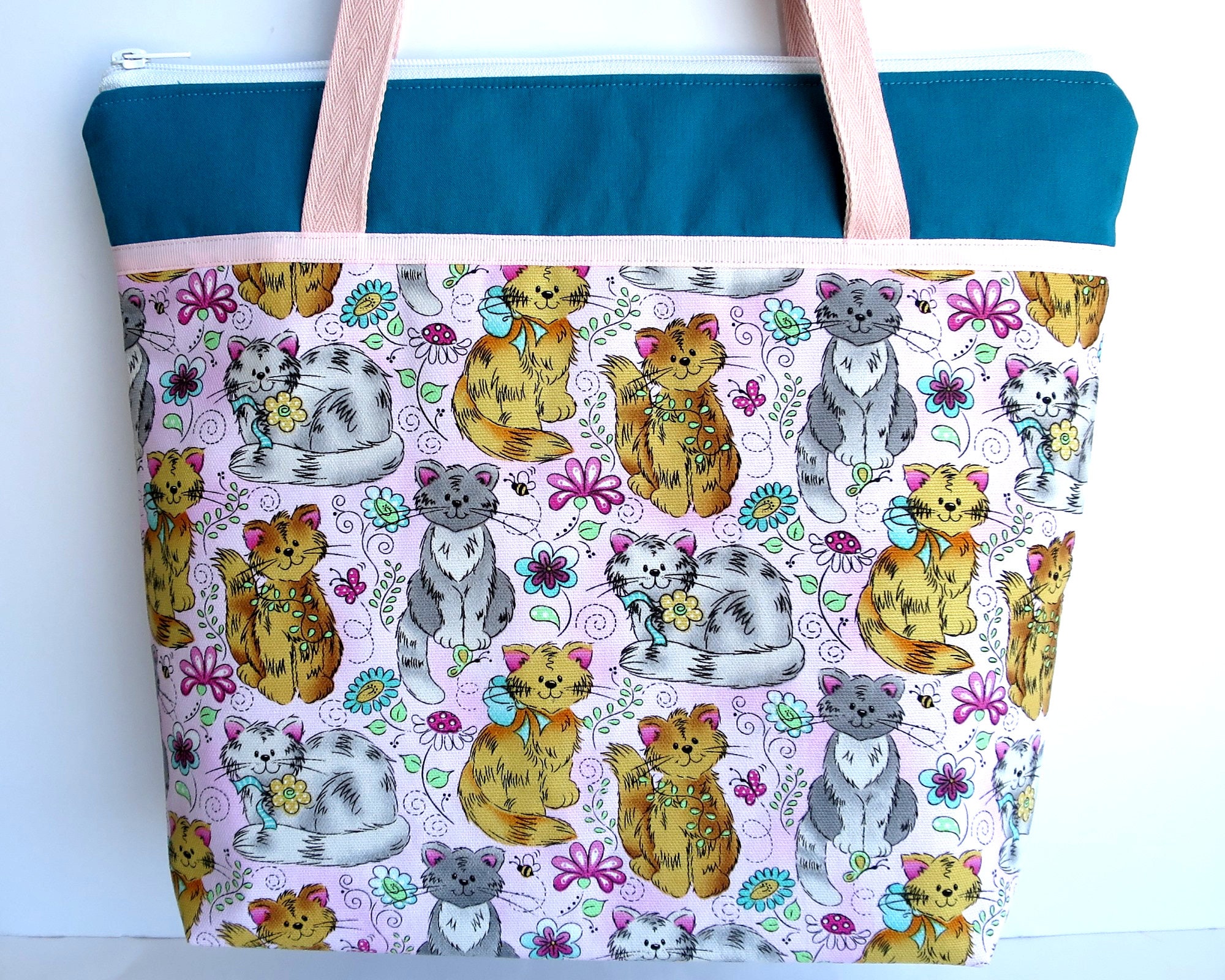 Zip Tote Bag Cute Cats Womens Handbags Shoulder Bags Satchel Purse Zip Tote Bag Cute Cats Womens Handbags Shoulder Bags Satchel Purse