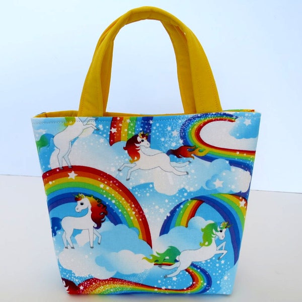 Girl's Bag, Rainbow Horse / Unicorn Bag, Pretty Kids Bag, Gift for Granddaughter, Gift for Niece, Child's Horse Gift, Girls Love Unicorns