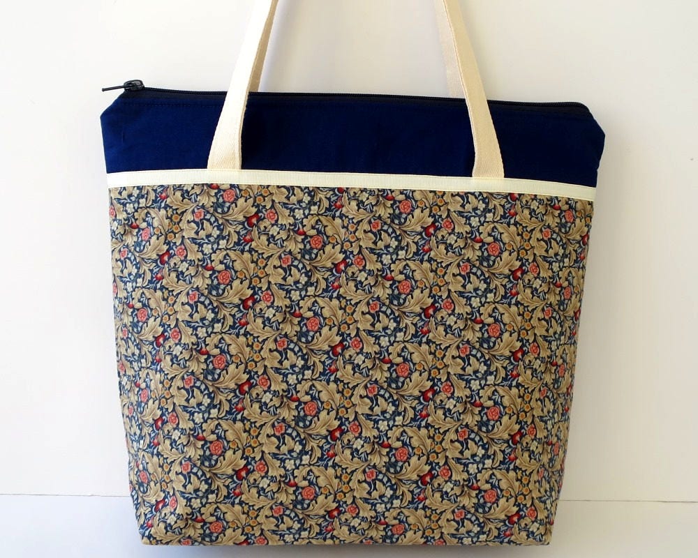 navy floral handbag