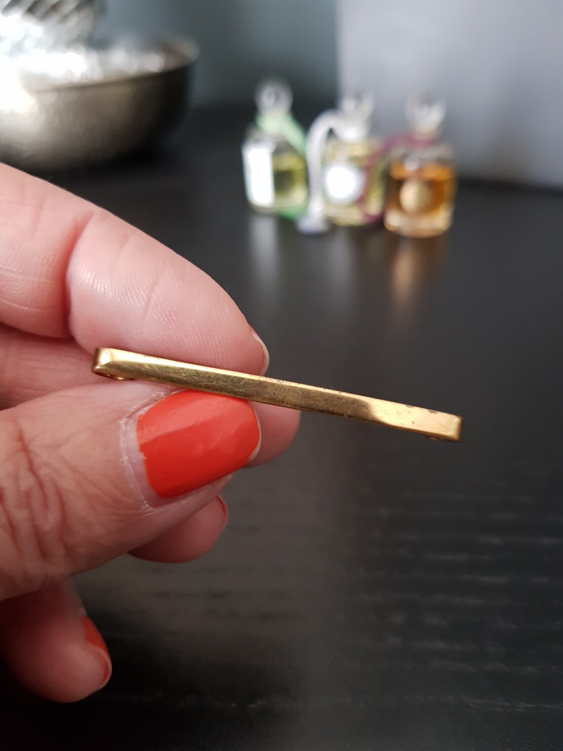 Art Deco Tie Bar Gold Tone Tie Pin Collar Pin Etsy