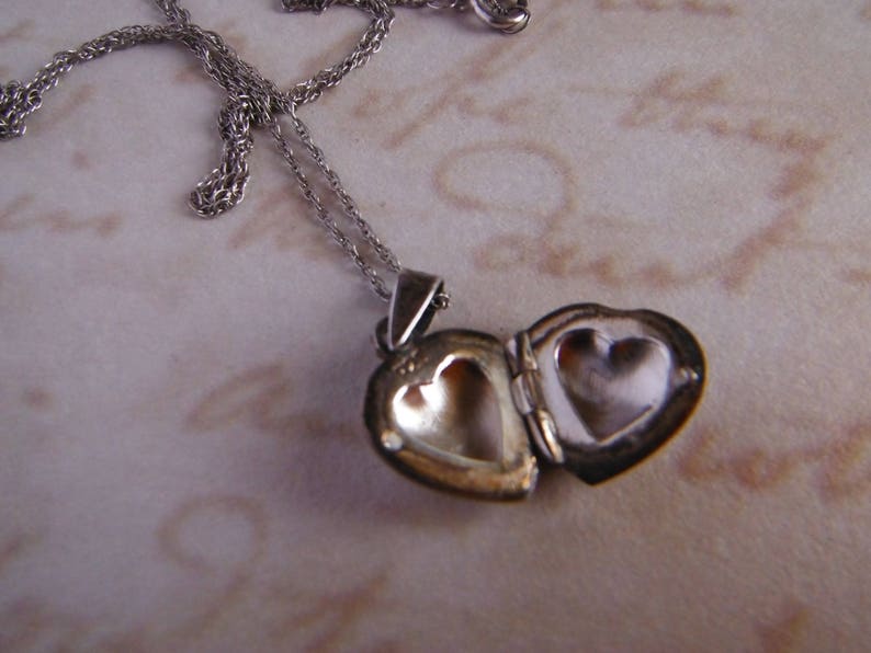 1cm heart Silver Locket Small Puffed Heart Small locket Heart Locket