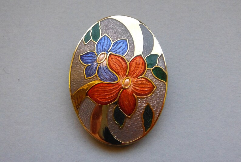 Cloisonne Clip Enamel Clip Floral Enamel Gifs for Her Mothers Day Scarf Clip Hat Clip Dress Clip