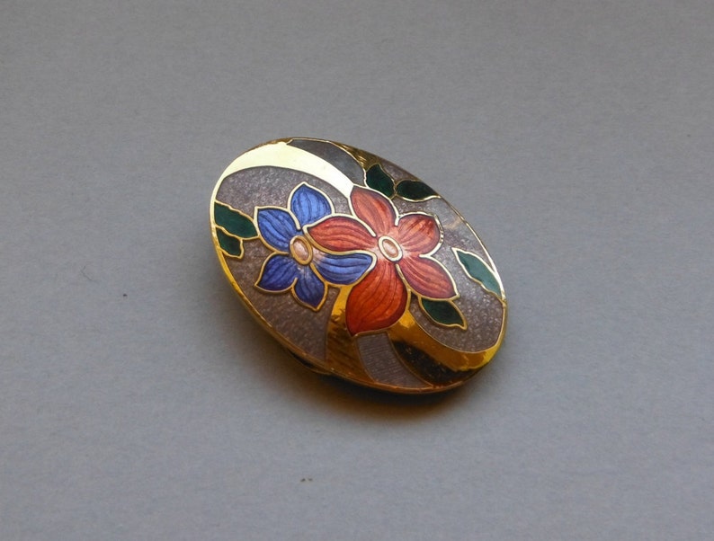 Cloisonne Clip Enamel Clip Floral Enamel Gifs for Her Mothers Day Scarf Clip Hat Clip Dress Clip