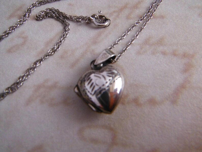 1cm heart Silver Locket Small Puffed Heart Small locket Heart Locket