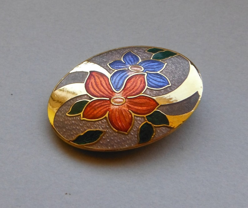 Cloisonne Clip Enamel Clip Floral Enamel Gifs for Her Mothers Day Scarf Clip Hat Clip Dress Clip