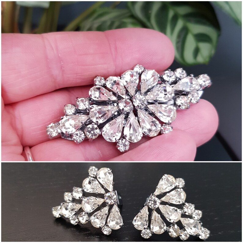 Duette Brooch Crystal Paste Stones Crystal Diamante Wedding Etsy